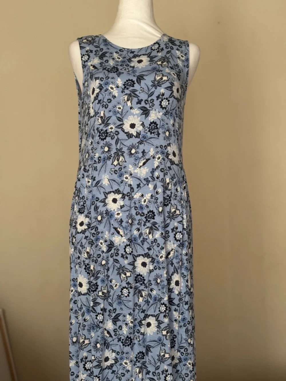 J. Jill Blue Floral Maxi Dress